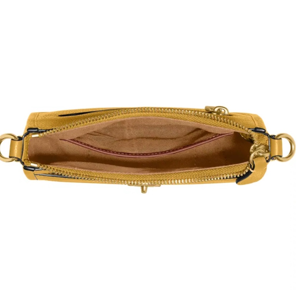 NWT $225 COACH Chaise Pebble Leather Crossbody Bag in Yellow Gold! - Picture 6 of 6